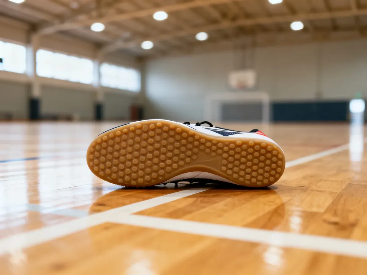 Halówki na parkiecie hali sportowej