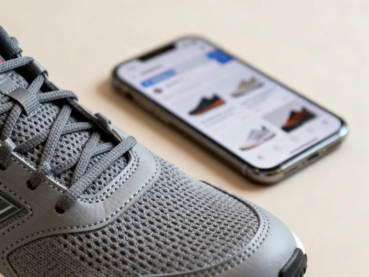 Porównywanie sportowego buta ze zdjęciami modelu znalezionymi w internecie